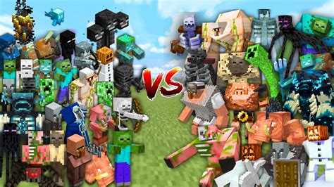 All Mobs Vs All Mutant Mobs In Minecraft Mob Battle Youtube