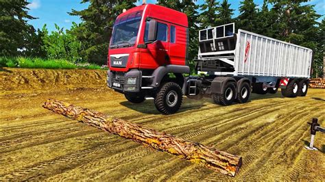 Trucks Vs Fallen Tree 32 Beamng Drive Crashes Accidents Massive