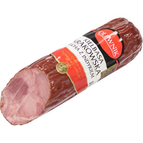 Kiełbasa krakowska sucha z indykiem 320 g Olewnik 1 szt 0 320 kg