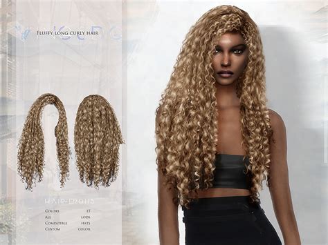 The Sims Resource Wings Er0115 Fluffy Long Curly Hair Sims 4 Curly