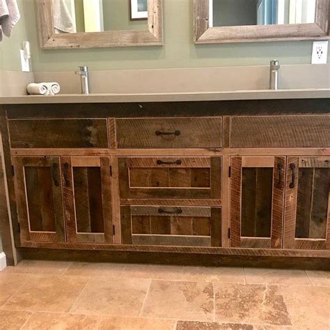 Handmade Rustic Bathroom Vanity Reclaimed Barn Wood W Barn Tin