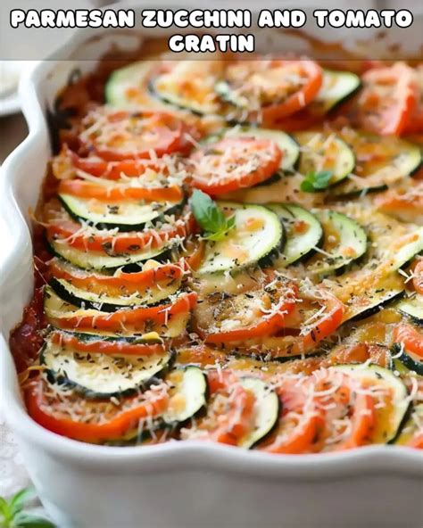 Parmesan Zucchini And Tomato Gratin Recipe Foodyhealthylife