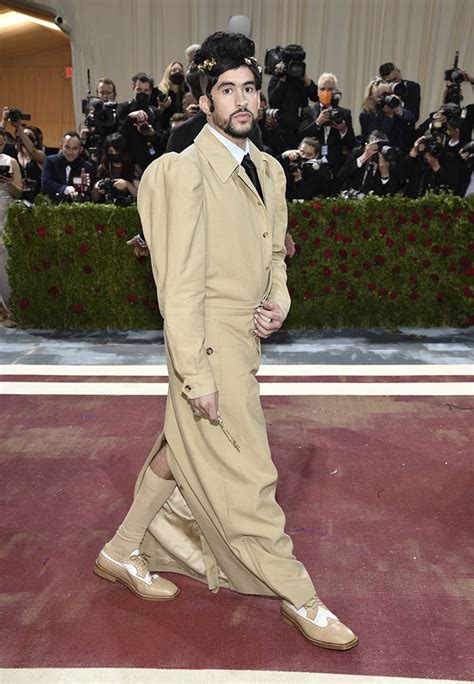 Bad Bunny Balls Out In Burberry Trench Dress At Met Gala 2022