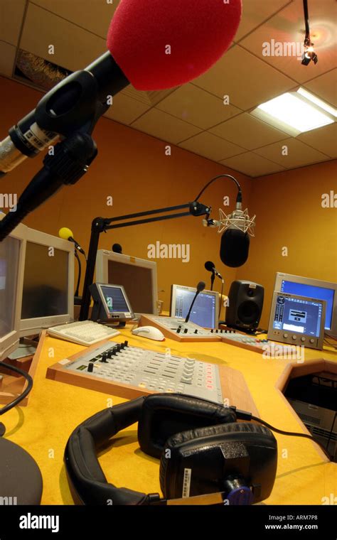 Radio studio with equipment Stock Photo - Alamy