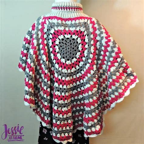 Perfectly Cowl Neck Poncho Weave Crochet