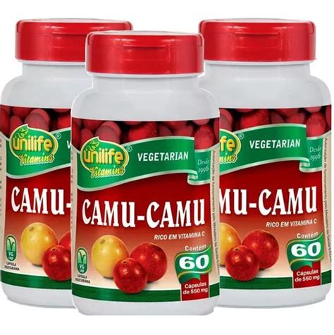 Kit de 60 cápsulas Camu camu de 500 mg con 3 botellas de sabor