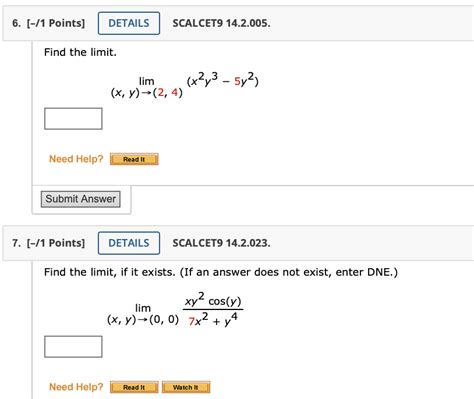 Solved Find The Limit Limxy→24x2y3−5y2 1 Points