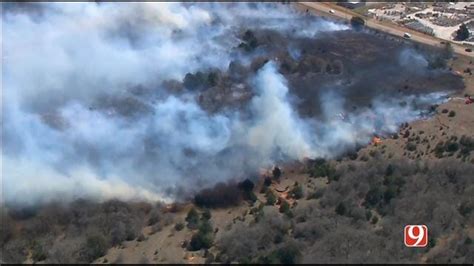 Crews Battle Grass Fire South Of Guthrie