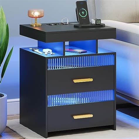 Amazon Dystler Nightstand With Wireless Charging Station RGB Smart