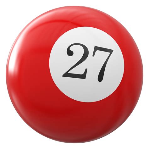 27 Número 3d Pelota Rojo 36307515 Png