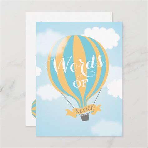 Hot Air Balloon Words Of Advice Mommy Postcard Zazzle