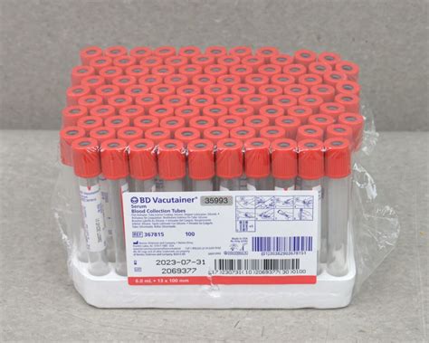 Used Becton Dickinson Bd Vacutainer Pack Of Ml X Mm Serum