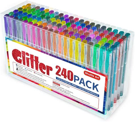 Amazon Shuttle Art Pack Glitter Gel Pens Colors Glitter