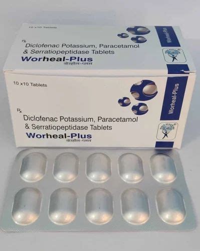 Diclofenac Potassium Paracetamol Serratiopeptidase Tablet 50 Mg Packaging Type Box At Rs 950