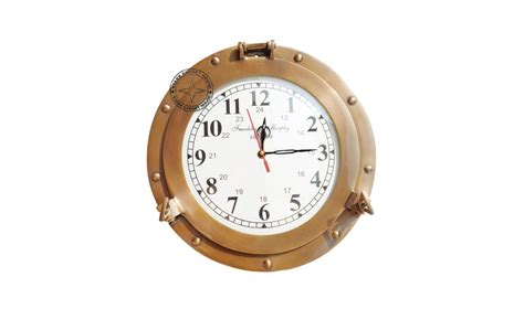 20 Inch Antique Nautical Navigation Marine Ship Brass Porthole Clock Brass Clock Best For T