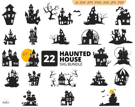 Haunted House Svg Haunted House Bundle Svg Halloween Haunted Etsy