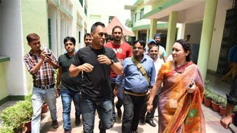 Away from cricket, MS Dhoni visits a school in Bokaro | Cricket News ...