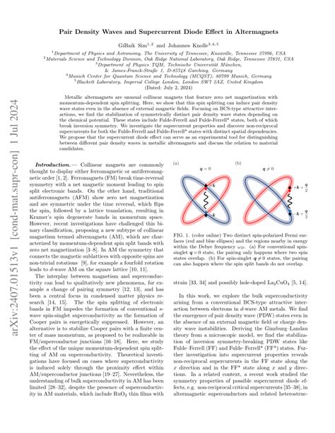 Pdf Pair Density Waves And Supercurrent Diode Effect In Altermagnets