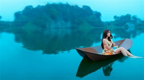 Boat Women Sea Water Brunette Underwater Island Diving Ocean