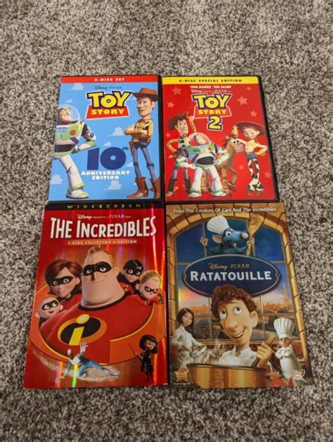 DISNEY PIXAR DVDS Toy Story Toy Story 2 Incredibles And Ratatouille