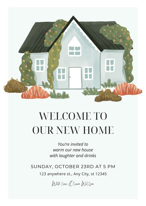 Nest Housewarming Invitation Template Greetings Island Housewarming