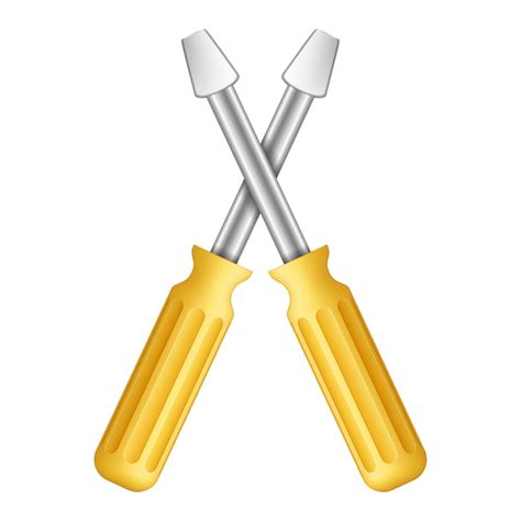 Premium Vector Yellow Screwdrivers On White Background Vector Eps