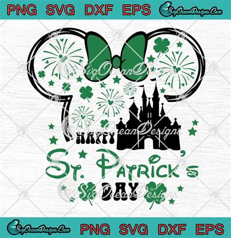 Disney Happy St Patricks Day Svg Minnie Head Castle Svg Disney