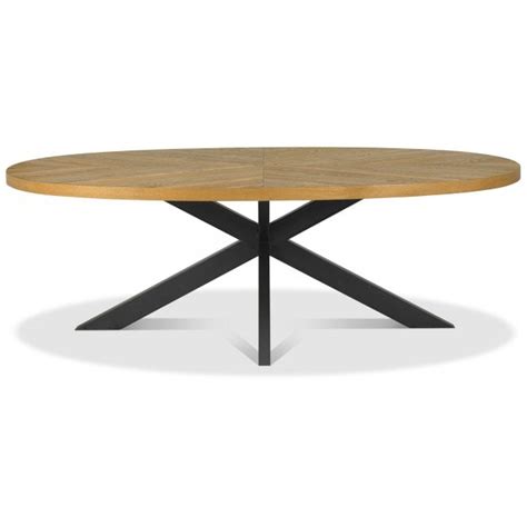 Bentley Designs Ellipse Rustic Oak 8 Seater Oval Table