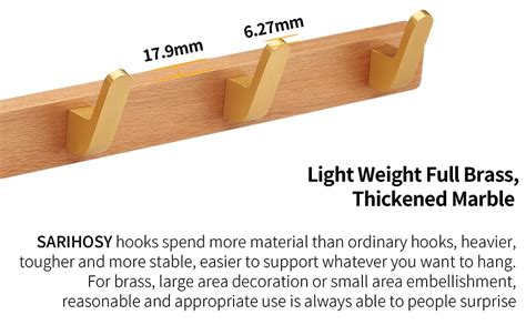 Amazon SARIHOSY Coat Rack Wall Mounted Beech Wood Heavy Duty Wall