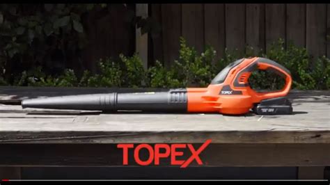 Topex 20v Max Cordless Leaf Blower 15ah Battery 200kmh Youtube