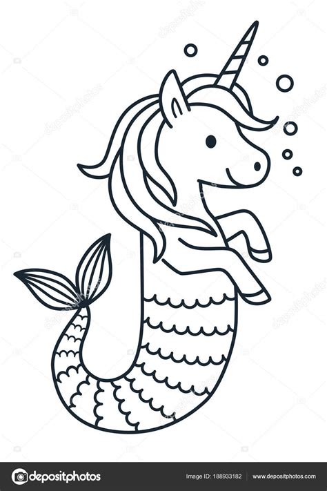 Unicornio Sirena Para Colorear Suma