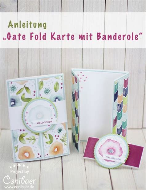 Anleitung Gate Fold Karte Mit Banderole Karten Basteln Karten