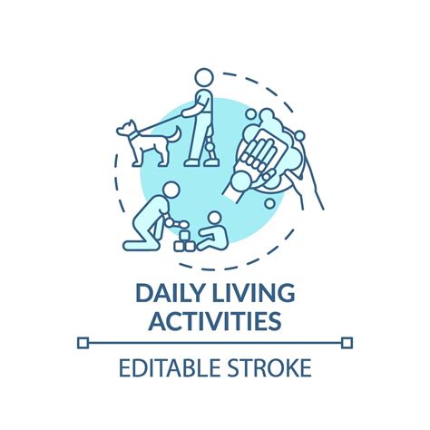 Daily Living Activities Concept Icon Vector Art At Vecteezy