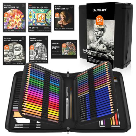 Shuttle Art 124 Pack Sketching And Drawing Pencils Set Sketch Art