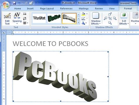 Microsoft Word Tutorial Applying Wordart