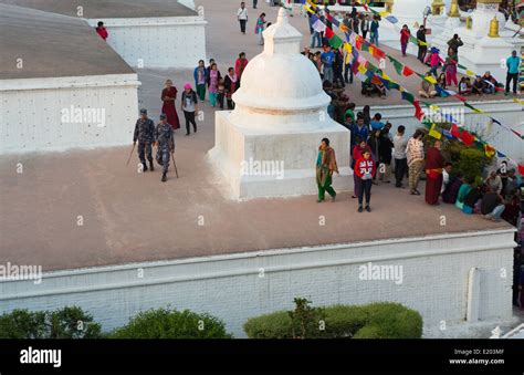 Kathmandu Nepal Crowds Walking At The Boudhanath Stupa Stock Photo Alamy