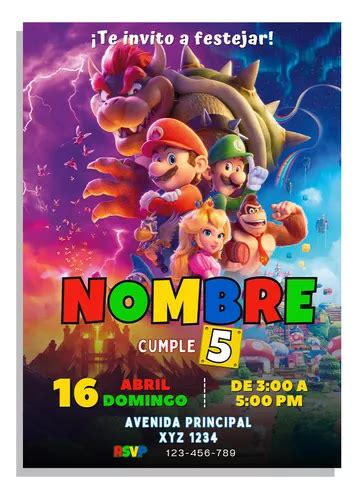 Invitaci N Digital De Mario Bros Para Cumplea Os Cuotas Sin Inter S