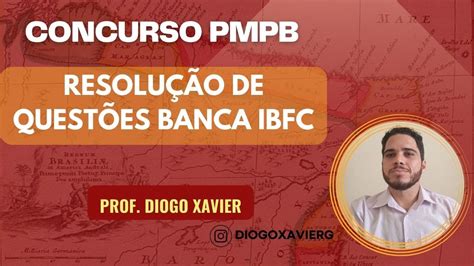 História da Paraíba Concurso PMPB 2023 Resolução de Questões Banca