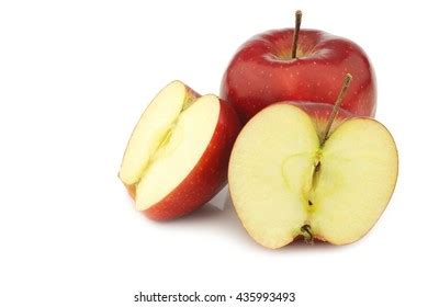 Cut Red Apple Isolated On White Stock Photo 555764320 Shutterstock