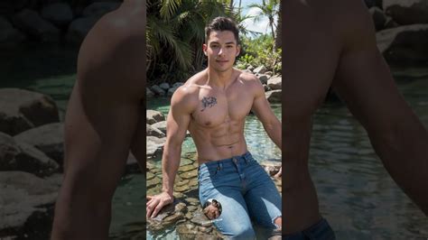 Men Art In The Clear Water Paradise Ai Men Realistic Gay Man