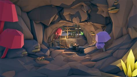 ArtStation Low Poly Mine Cave Bas Benjamins Miner Game Gold Miners