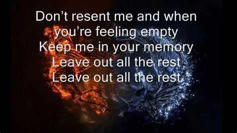 Linkin Park Leave Out All The Rest Lyrics Youtube