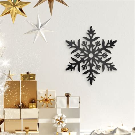 Winter Snowflake Wall Art Decor Sign by Redline Steel® - Black Matte ...