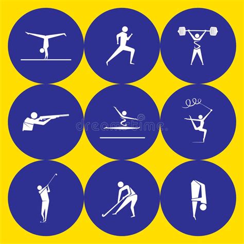 Summer Olympic Sport Icons Set Design Stock Vector Illustration Of