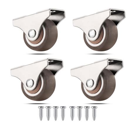 4 Pcs Mini Fixed Caster Wheels 25 Mm 1 Inch Silent Ball Bearing Small