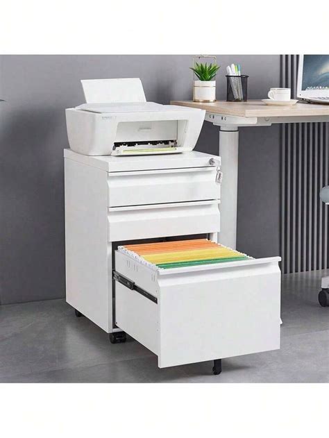 Office Furniture Copier Cabinet Black 2 Door Steel Copier Stand Mobile Pedestal File Printer ...