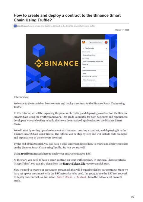 Ppt Scortik How To Create And Deploy A Contract To The Binance