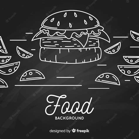 Premium Vector | Blackboard food background