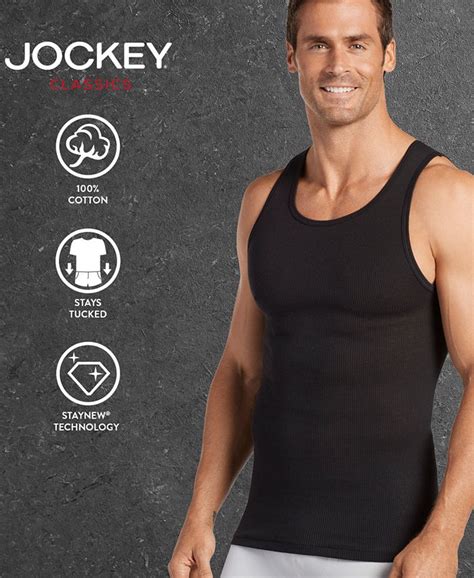 Jockey Mens Underwear Classic Ribbed Tagless Tank 3 Pack Macys