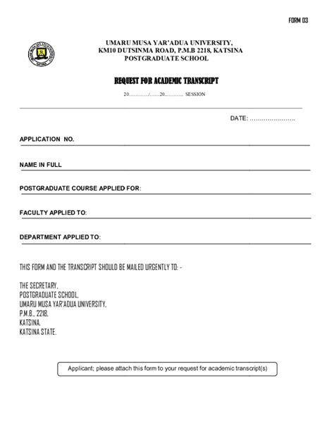 Fillable Online Umyu Edu Application Form For Umaru Musa Yar Adua